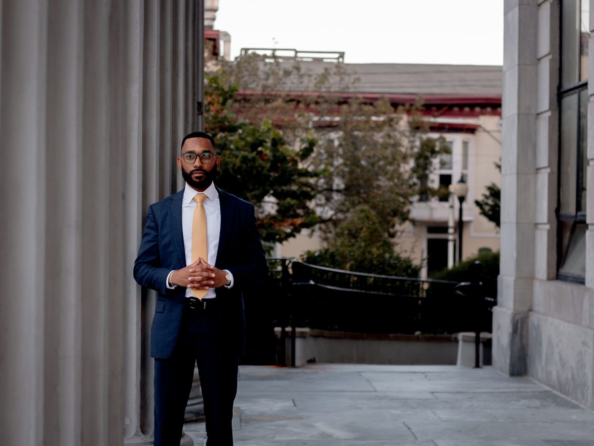 Attorney Prince Charles Yakubu at the courthouse